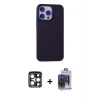 ieg™ iPhone 15 Pro Max Kılıf Ahenk Serisi - Siyah Vanessa Magic Cam + PVD Metal Kamera Lens - LT