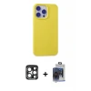 ieg™ iPhone 15 Pro Max Kılıf Ahenk Serisi - Siyah Vanessa Magic Cam + PVD Metal Kamera Lens - LT