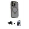 ieg™ iPhone 15 Pro Max Kılıf Ahenk Yansıma Özel Seri - Siyah Vanessa Magic Cam + Raze Metal Kamera Lens - SH