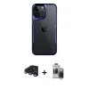 ieg™ iPhone 15 Pro Max Kılıf Akış Çizgi Koleksiyonu - Siyah Vanessa Magic Hayalet Cam + Raze Metal Kamera Lens - LT