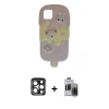 ieg™ iPhone 15 Pro Max Kılıf Akış Yansıma - Siyah Vanessa Magic Hayalet Cam + PVD Metal Kamera Lens - LT