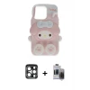 ieg™ iPhone 15 Pro Max Kılıf Akış Yansıma - Siyah Vanessa Magic Hayalet Cam + PVD Metal Kamera Lens - LT