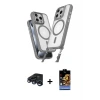 ieg™ iPhone 15 Pro Max Kılıf Atlas Doku Koleksiyonu - Siyah Buffer Hayalet Cam Ekran Koruyucu + Raze Metal Kamera Lens - LT