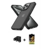 ieg™ iPhone 15 Pro Max Kılıf Atlas Form - Siyah Buffer Cam Ekran Koruyucu + Raze Metal Kamera Lens - SH