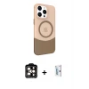 ieg™ iPhone 15 Pro Max Kılıf Çekirdek Asil Özel Seri - Siyah Bilvis 0.18mm Plus Cam Ekran Koruyucu + PVD Metal Kamera Lens - TU