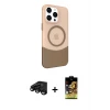 ieg™ iPhone 15 Pro Max Kılıf Çekirdek Asil Özel Seri - Siyah Buffer Cam Ekran Koruyucu + Raze Metal Kamera Lens - SH