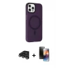 ieg™ iPhone 15 Pro Max Kılıf Çekirdek Modern Prime - Siyah 3D Antistatik Mat Seramik Nano Ekran Koruyucu + Raze Metal Kamera Lens - TMGI