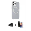 ieg™ iPhone 15 Pro Max Kılıf Çekirdek Modern Prime - Siyah 3D Antistatik Mat Seramik Nano Ekran Koruyucu + Raze Metal Kamera Lens - TMGI