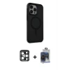 ieg™ iPhone 15 Pro Max Kılıf Çekirdek Yansıma Prime - Siyah Vanessa Magic Cam + PVD Metal Kamera Lens - LT