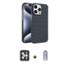 ieg™ iPhone 15 Pro Max Kılıf Doruk Serisi - Siyah Joko Magic 5D Cam + PVD Metal Kamera Lens - GI