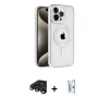 ieg™ iPhone 15 Pro Max Kılıf Eksen Form Koleksiyonu - Siyah Bilvis 0.18mm Plus Cam Ekran Koruyucu + Raze Metal Kamera Lens - LT