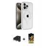 ieg™ iPhone 15 Pro Max Kılıf Eksen Form Koleksiyonu - Siyah Buffer Cam Ekran Koruyucu + Raze Metal Kamera Lens - TMGI