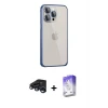 ieg™ iPhone 15 Pro Max Kılıf Eksen Form Serisi - Siyah Bilvis 5in1 3D Magic Cam Ekran Koruyucu + Raze Metal Kamera Lens - LT