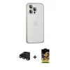 ieg™ iPhone 15 Pro Max Kılıf Eksen Form Serisi - Siyah Buffer Cam Ekran Koruyucu + Raze Metal Kamera Lens - SH