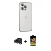 ieg™ iPhone 15 Pro Max Kılıf Eksen Form Serisi - Siyah Buffer Cam Ekran Koruyucu + Raze Metal Kamera Lens - TMGI