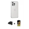 ieg™ iPhone 15 Pro Max Kılıf Eksen Form Serisi - Siyah Buffer Cam Ekran Koruyucu + Raze Metal Kamera Lens - SH
