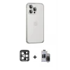 ieg™ iPhone 15 Pro Max Kılıf Eksen Form Serisi - Siyah Vanessa Magic Hayalet Cam + PVD Metal Kamera Lens - LT