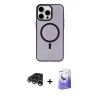 ieg™ iPhone 15 Pro Max Kılıf Eksen Işık Prime - Siyah Bilvis 5in1 5D Magic Hayalet Cam Ekran Koruyucu + Raze Metal Kamera Lens - GS