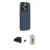 ieg™ iPhone 15 Pro Max Kılıf Eksen Işık Prime - Siyah Polymer Nano Ekran Koruyucu + Raze Metal Kamera Lens - SH