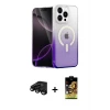 ieg™ iPhone 15 Pro Max Kılıf Eksen Minimal Özel Seri - Siyah Buffer Cam Ekran Koruyucu + Raze Metal Kamera Lens - SH