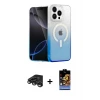 ieg™ iPhone 15 Pro Max Kılıf Eksen Minimal Özel Seri - Siyah Buffer Hayalet Cam Ekran Koruyucu + Raze Metal Kamera Lens - TMGI