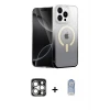 ieg™ iPhone 15 Pro Max Kılıf Eksen Minimal Özel Seri - Siyah Joko Magic 5D Cam + PVD Metal Kamera Lens - GS