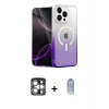 ieg™ iPhone 15 Pro Max Kılıf Eksen Minimal Özel Seri - Siyah Joko Magic 5D Cam + PVD Metal Kamera Lens - GS
