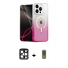 ieg™ iPhone 15 Pro Max Kılıf Eksen Minimal Özel Seri - Siyah Joko Magic 5D Hayalet Cam + PVD Metal Kamera Lens - LT