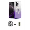ieg™ iPhone 15 Pro Max Kılıf Eksen Minimal Özel Seri - Siyah Joko Magic 5D Hayalet Cam + PVD Metal Kamera Lens - LT