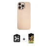 ieg™ iPhone 15 Pro Max Kılıf Eksen Prime - Siyah Buffer Cam Ekran Koruyucu + PVD Metal Kamera Lens - TU