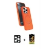 ieg™ iPhone 15 Pro Max Kılıf İz Işık Koleksiyonu - Siyah Buffer Cam Ekran Koruyucu + PVD Metal Kamera Lens - LT
