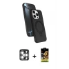 ieg™ iPhone 15 Pro Max Kılıf İz Işık Koleksiyonu - Siyah Buffer Cam Ekran Koruyucu + PVD Metal Kamera Lens - GS