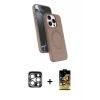 ieg™ iPhone 15 Pro Max Kılıf İz Işık Koleksiyonu - Siyah Buffer Cam Ekran Koruyucu + PVD Metal Kamera Lens - GS