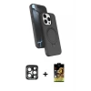 ieg™ iPhone 15 Pro Max Kılıf İz Işık Koleksiyonu - Siyah Buffer Cam Ekran Koruyucu + PVD Metal Kamera Lens - LT