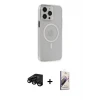 ieg™ iPhone 15 Pro Max Kılıf Kıvılcım Asil Özel Seri - Siyah Bilvis 3D Mat Cam Ekran Koruyucu + Raze Metal Kamera Lens - SH