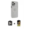 ieg™ iPhone 15 Pro Max Kılıf Kıvılcım Asil Özel Seri - Siyah Buffer Cam Ekran Koruyucu + PVD Metal Kamera Lens - TU