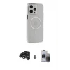 ieg™ iPhone 15 Pro Max Kılıf Kıvılcım Asil Özel Seri - Siyah Vanessa Magic Hayalet Cam + Raze Metal Kamera Lens - GS