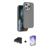 ieg™ iPhone 15 Pro Max Kılıf Kıvılcım Çizgi Serisi - Siyah Bilvis 5in1 3D Magic Cam Ekran Koruyucu + Raze Metal Kamera Lens - GS