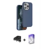ieg™ iPhone 15 Pro Max Kılıf Kıvılcım Çizgi Serisi - Siyah Bilvis 5in1 3D Magic Cam Ekran Koruyucu + Raze Metal Kamera Lens - GS