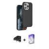 ieg™ iPhone 15 Pro Max Kılıf Kıvılcım Çizgi Serisi - Siyah Bilvis 5in1 3D Magic Cam Ekran Koruyucu + Raze Metal Kamera Lens - GS
