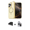 ieg™ iPhone 15 Pro Max Kılıf Kıvılcım Form Prime - Siyah Vanessa Magic Hayalet Cam + Raze Metal Kamera Lens - GS