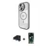 ieg™ iPhone 15 Pro Max Kılıf Kıvılcım Modern Koleksiyonu - Şeffaf 360 Full Body Arka Koruyucu + Raze Metal Kamera Lens - LT