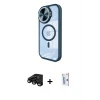 ieg™ iPhone 15 Pro Max Kılıf Kıvılcım Modern Koleksiyonu - Siyah Bilvis 0.18mm Plus Cam Ekran Koruyucu + Raze Metal Kamera Lens - SH