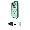 ieg™ iPhone 15 Pro Max Kılıf Kıvılcım Modern Koleksiyonu - Siyah Bilvis 0.18mm Plus Cam Ekran Koruyucu + Raze Metal Kamera Lens - SH