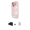ieg™ iPhone 15 Pro Max Kılıf Kıvılcım Modern Koleksiyonu - Siyah Bilvis 0.18mm Plus Cam Ekran Koruyucu + Raze Metal Kamera Lens - SH