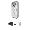 ieg™ iPhone 15 Pro Max Kılıf Kıvılcım Modern Koleksiyonu - Siyah Bilvis 0.18mm Plus Cam Ekran Koruyucu + Raze Metal Kamera Lens - LT