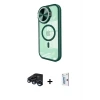 ieg™ iPhone 15 Pro Max Kılıf Kıvılcım Modern Koleksiyonu - Siyah Bilvis 0.18mm Plus Cam Ekran Koruyucu + Raze Metal Kamera Lens - LT