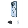 ieg™ iPhone 15 Pro Max Kılıf Kıvılcım Modern Koleksiyonu - Siyah Bilvis 0.18mm Plus Cam Ekran Koruyucu + Raze Metal Kamera Lens - LT