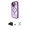 ieg™ iPhone 15 Pro Max Kılıf Kıvılcım Modern Koleksiyonu - Siyah Bilvis 0.18mm Plus Cam Ekran Koruyucu + Raze Metal Kamera Lens - SH