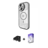 ieg™ iPhone 15 Pro Max Kılıf Kıvılcım Modern Koleksiyonu - Siyah Bilvis 5in1 3D Magic Cam Ekran Koruyucu + Raze Metal Kamera Lens - TMGI